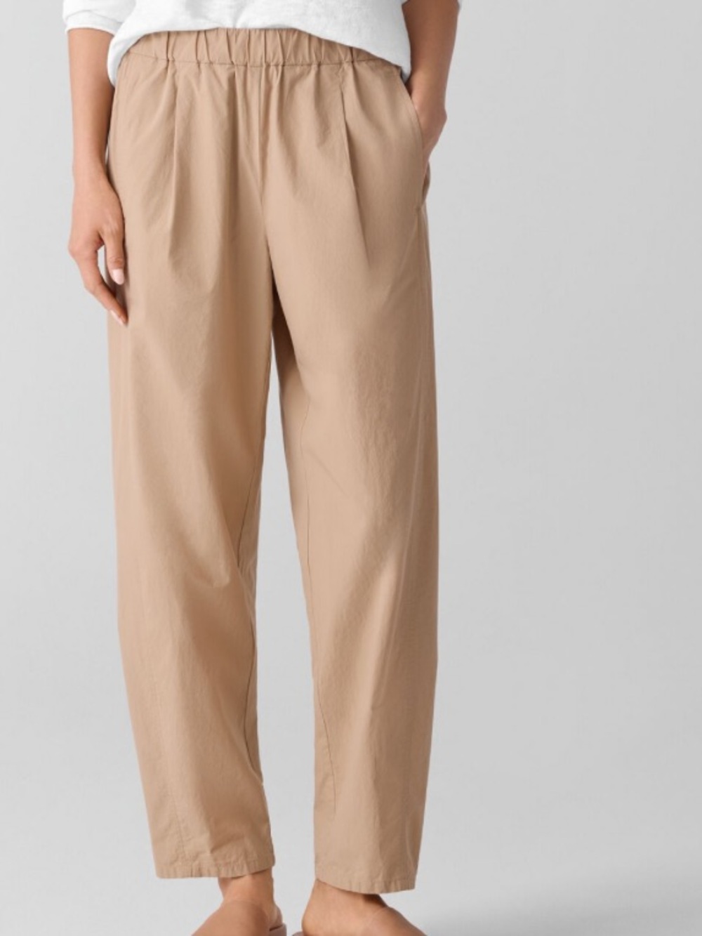 Eileen Fisher Organic Cotton Orange Lantern Pants XXS Barrel Pants Pull On - Picture 2 of 8